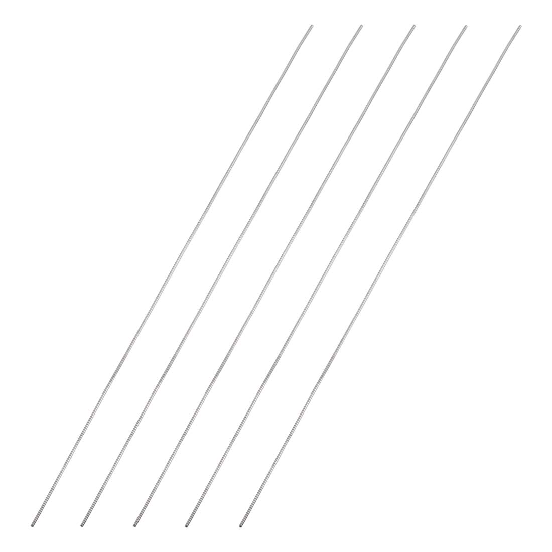 sourcing map 1mm x 250mm 304 Stainless Steel Solid Round Rod for DIY Craft - 5pcs