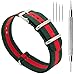 CIVO Watch Bands NATO Premium Ballistic Nylon Watch Strap Stainless Steel Buckle (Army Green/Crimson, 20mm)