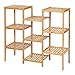 SONGMICS Bamboo Plant Stand, Bathroom Storage Rack, Customizable Flower Pots Holder, Multi-Purpose Display Rack, for Living Room, Balcony, Natural UBCB93Y