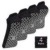 unenow Unisex Non Slip Grip Socks with Cushion for Yoga, Pilates, Barre, Home & Hospital