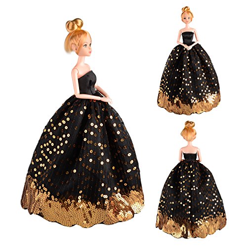 TIME4DEALS 3PCS Princesa Wedding Grown Fancy Dresses Accesorios de la Muñeca para Barbie, Regalo de la Navidad del Cumpleaños de las Muchachas cheap - openingintolight.com