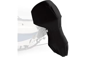 GOTRUTH Full Outboard Motor Cover, 800D Heavy Duty Waterproof Boat Engine Cover, Trailerable Fit for 250-300 HP Motors, Black