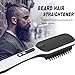 2019 Ionic Beard Straightener Comb, Electrical Heated Irons Hair Straightening Brush for man and women with Faster Heating, PTC Ceramic Technology, Auto Temperature Lock, Anti Scald (black+white)