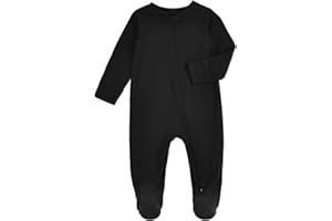 Aablexema Organic Cotton Baby Footie Pajamas with Mittens Newborn Soft Zip Sleeper
