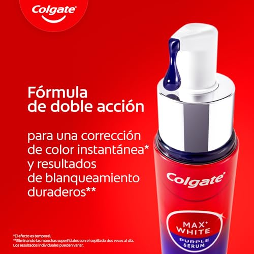 Max White Sérum Morado 40ml, Blanqueador Dental Instantáneo sin Flúor, Blanquea Instantáneamente, Fórmula de Doble Acción para Corrección del Color y Resultados Blanqueadores Duraderos