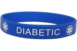 JUDE JEWELERS Blue Silicone Rubber Medical Awareness Alert Bracelet