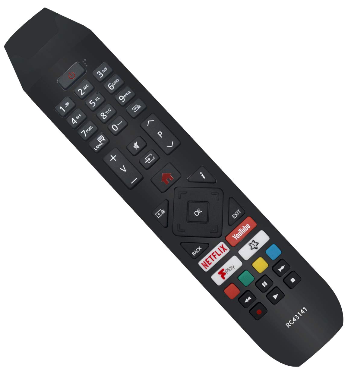 ALLIMITY RC43141 Remote Control Replaced for Hitachi TV with Netflix Youtube Fplay Buttons 50HB26T72UA 50HK25T74U 24HB21T65U 32HB26T61UA 43HB26T72U 43HK25T74U 50HB26T72U 32HB26J61UA 32HB26T61U