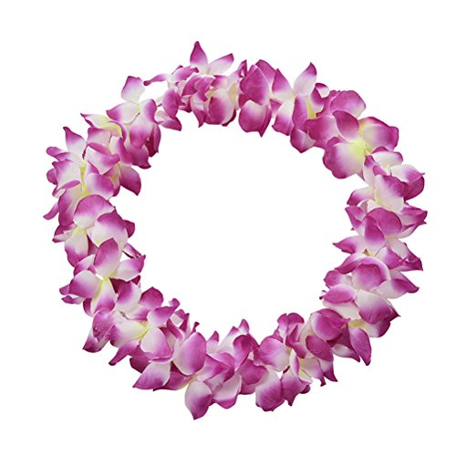 BESTOYARD Hawaiian Luau Flower Leis Necklaces Tropical Flower Garland Necklace for Birthday Wedding Party Luau Beach Party (Pack of 12)