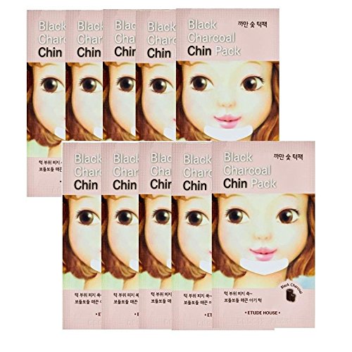 Etude House 30pc Black Charcoal CHIN Pack Blackhead Remover LOT for Men/Women