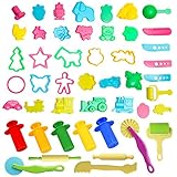 Beelittle 47 Pieces Clay Dough Tools Kit with Models and Molds, Random color