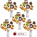 Blulu 28 Pieces Safari Party Decorations Jungle Birthday Party Sticks Jungle Animal Cutouts Centerpiece Forest Wild Animals Toppers for Table Decorations Baby Shower(Wooden Animal)