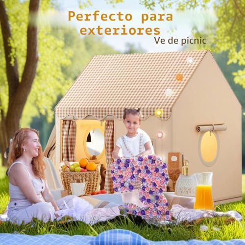 Children's Tent, Princess Children's Tent, Children's Playhouse Fabric with Windows, Indoor and Outdoor Playhouse, Indoor Play Tent for Girls and Boys