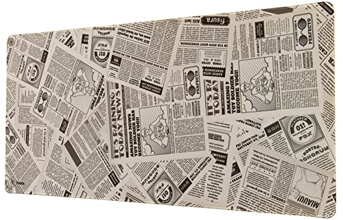 FISURA – Alfombrilla ratón XXL Alfombrilla gaming Mouse pad extra grande con base antideslizante. Tapete escritorio 80 x 35 cm. (Periódico)