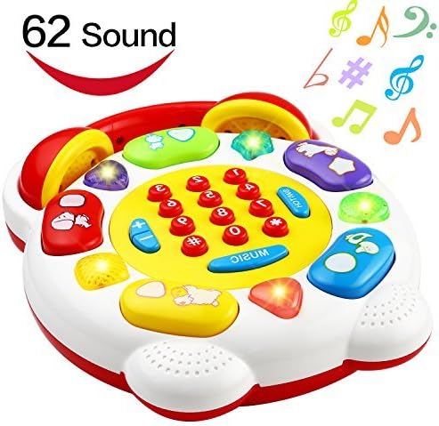 Funcorn Toys Phone Toy, Smart Phone with 22 Button 62 Sound and Music, Telephone for Kid Child Baby Toddler, Home Smartphone Toy for Learning Educaton