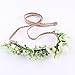 DDazzling Tieback Flower Crown Headband Floral Crown Wreath (White)