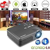 Wireless Projector WiFi Bluetooth 3600 Lumens (2018 Updated), Portable HD LED Projector 1080p Support, Digital Home Theater Cinema Projector Indoor Outdoor Movie Game with HDMI USB TV Audio AV Ports