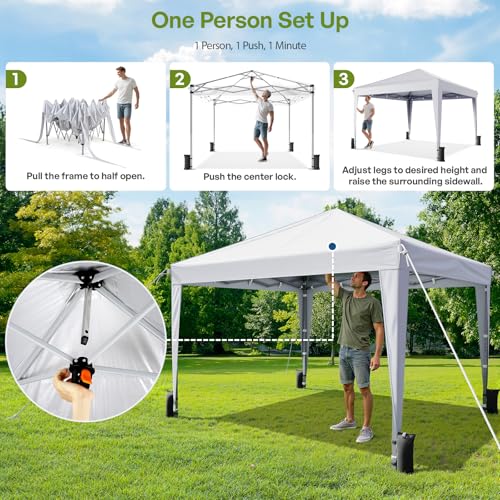 Driftalia 10x10 Pop Up Canopy Tent with 4 Sidewalls, Instant One-Push Setup for Outdoor Events image 16