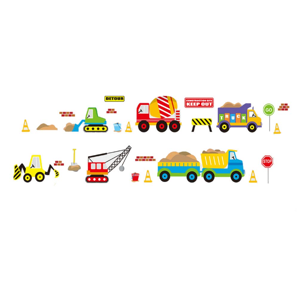 Construction Site Vehicle Wall Sticker for Children Nursery Room Decal