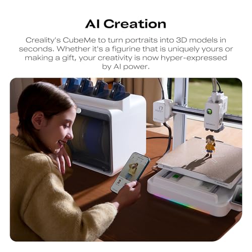 Creality i7 3D Printer for Beginners – Auto Leveling, AI Camera Monitoring, Automatic Filament Reload, Easy-to-Use High Speed, Perfect for Home Use