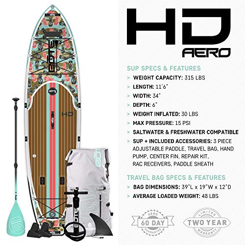 BOTE HD Aero Inflatable Stand Up Paddle Board, SUP with Accessories
