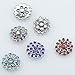 Soleebee 6pcs Mixed Alloy Rhinestones Snap Buttons Jewelry Charms (Peacock Spreads Its Tail)