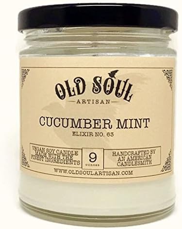 Cucumber Mint Scented Vegan Jar Soy Candle - 9 oz