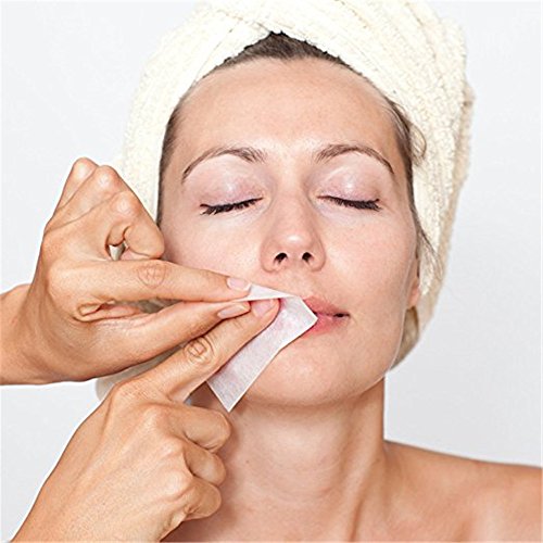 MISMXC 100 Pcs Professional Facial & Body Hair Removal Wax Strips Paper Depilatory Nonwoven Epilator Salon Spa (100 Sheet/Pack)