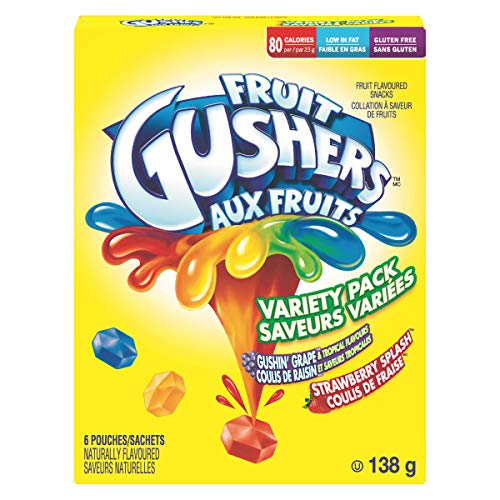Betty Crocker Gushin Grape/Strawberry Gushers, 6ct 138g {Canadian}