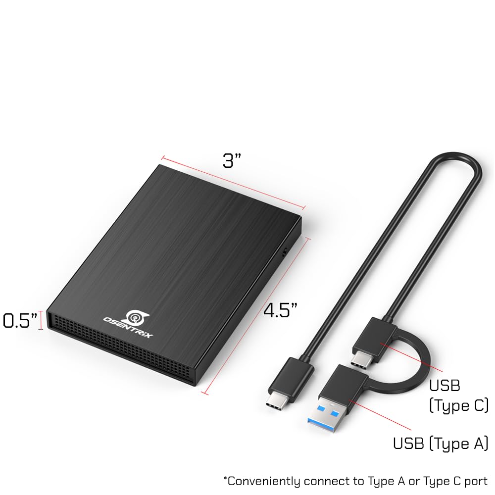O2-BK 2TB USB 3.0 Pocket-Size Portable External Hard Drive (for Windows, MacOS, Xbox, PS)