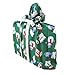 Snowmen on Green Reusable Fabric Gift Bag for Christmas (Medium 17 Inches Wide by 18.5 Inches High)