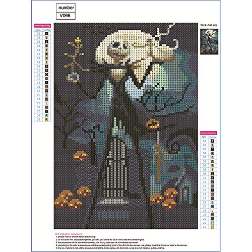 Happy Halloween - Full Drill Skull Ghost Pumpkin - 5D DIY Diamond Painting by Number Kits Franterd Embroidery Rhinestone Pasted Cross Stitch Handcraft Arts Craft Home Decor