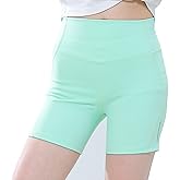 Dtone Girls Biker Athletic Shorts Kids High Waisted Yoga Workout Shorts Gym Volleyball 5-14 Years