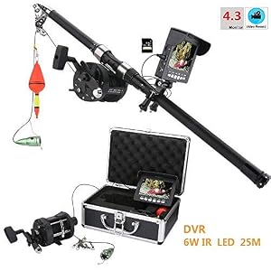 Ayanx Kit De Caméra Vidéo De Pêche Sous-marine En Alliage D’aluminium 6w Ir Led S’allume Avec Un Moniteur Couleur Enregistreur Hd Dvr De 4,3 Pouces