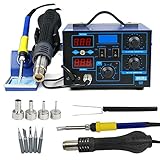 F2C 2in1 862d+ SMD Soldering Iron Hot Air Rework Station LED Display W/4 Nozzle 110V