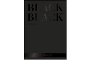 Honsell Fabriano 19100391 Black Block Deep Black Paper with Matt Uncoated Surface 300 g/m² 24 x 32 cm 20 Sheets Ideal for Pastels Coloured Pencils and Markers