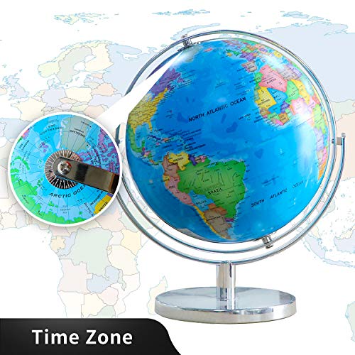 World Globe for Kids - World Globe with Stand Adults Geographic Globes Discovery World Learning Toys Globe for Kids - Globes of The World with Stand (12 Inch)