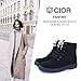 CIOR Fantiny Women's Snow Boots Winter Warm Suede Lace up Snearkers Fashion Flat Platform Shoes,NX01,Black,40,