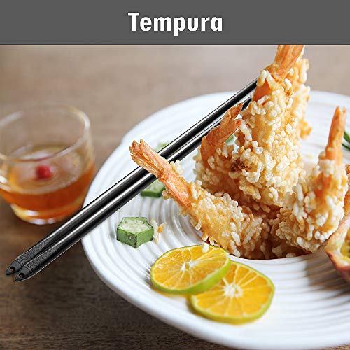 BLESWIN 5 Pairs Fiberglass Chopsticks, Reusable Chop Sticks Dishwasher Safe Japanese Chinese Style, Chopsticks Set 9.5 Inches Anti-Slip Textured Tip with Box, Easy Grip for Sushi Noodles Ramen Salad