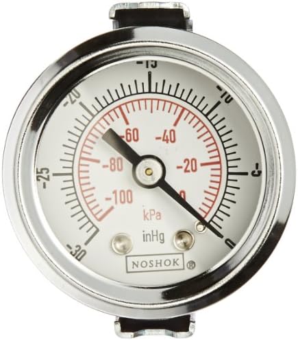 NOSHOK100 Series Steel Dual Scale Dial Indicating Pressure Gauge with Panel Mount, 2-1/2" Dial, +/-2.5% Accuracy, 0-160 psi Pressure Range