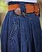 Youhan Women's Vintage Fitted Cotton Denim Pleated Long Maxi Skirt