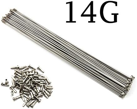 NiceDream68 10PCS 14G/14# 2mm Bike Bicycle Stainless Steel Silver Spoke Spokes With Nipples 88~305 mm All Size