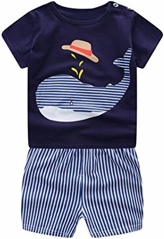 Hot Sale!! Toddler Infant Baby Boys Girls Cool Cartoon Funny Animals Cotton Tops Shirt+Pants 2Pcs Outfits Set