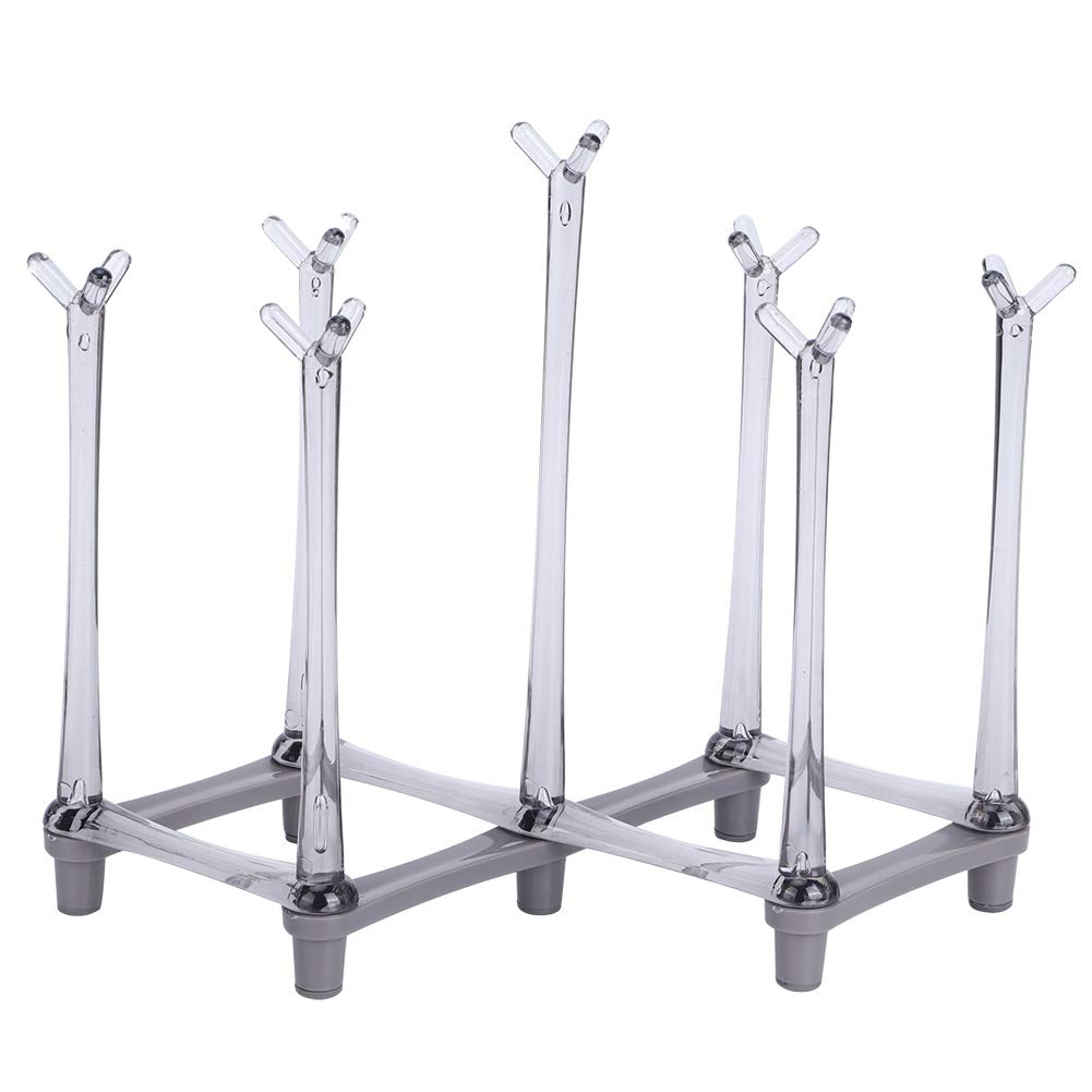 Light Gray Retractable Cup Drying Rack Stand Cup Rack Cup Rack Cup Holder for Cup Bottles Wine Glass Goblet