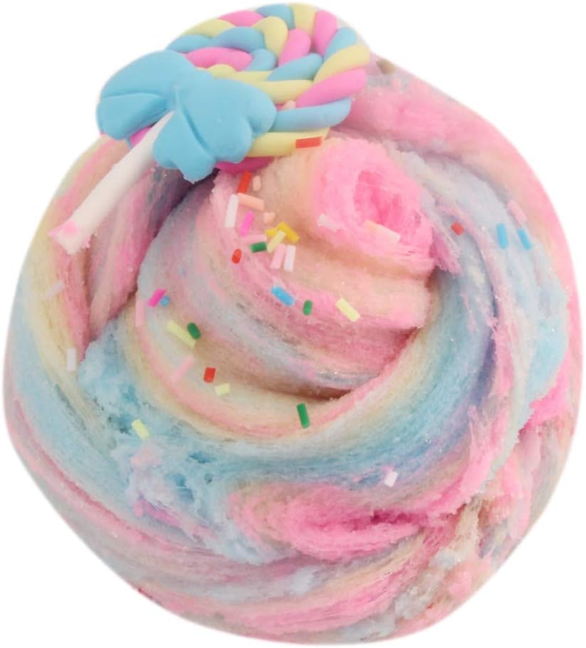 Dkings Jumbo Birthday Candy Cake Fluffy Cloud Slime Scented Therapeutic Putty Cotton Candy Slime Supplies Stress Relief Toy Scented Sludge Toy (G)