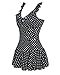 Tempt Me Women One Piece Vintage Polka Dot V-neckline Falbala Edged Swimdress B XL