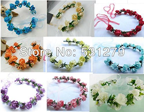 Amazon ファッション紙花輪の結婚式の花の花輪ハワイchristma花輪紙は 人工ヘッドバンドddw01のクリニーク ロットローズ 造花 オンライン通販