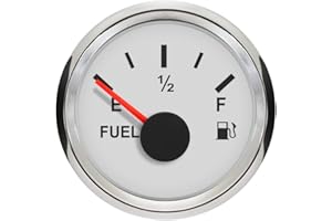 ELING 52mm Auto Boat Fuel Level Gauge 0-90ohm with Red Backlight 12V 24V