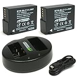 Wasabi Power Battery (2-Pack) and Dual USB Charger for Panasonic DMW-BLC12, DMW-BLC12PP, DE-A79, DE-A79B