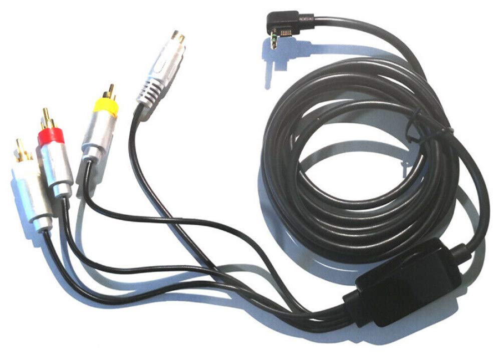 Cable AV TV Audio Video RCA S-VHS Compatible For Sony PSP Slim 2000 3000 Monitor Television