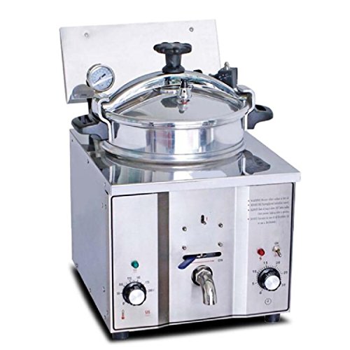 ixaer 2400W Electric Pressure Fryer 16L Deep Fryer-Chicken Duck Fish Meat Vegetable Chips for Commercial Restaurants, Fast Food, Snack Bars